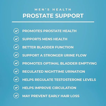 Prostate Support | Formulated with Zinc, Pygeum Bark, and Copper | Saw Palmetto Prostate Supplements for Men | 60 Vegetable Capsules | 30 Day Supply