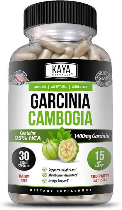 Kaya Naturals Garcinia Cambogia – Weight Loss Pills – Diet Supplement – Appetite Control – Women and Men - 30 Count