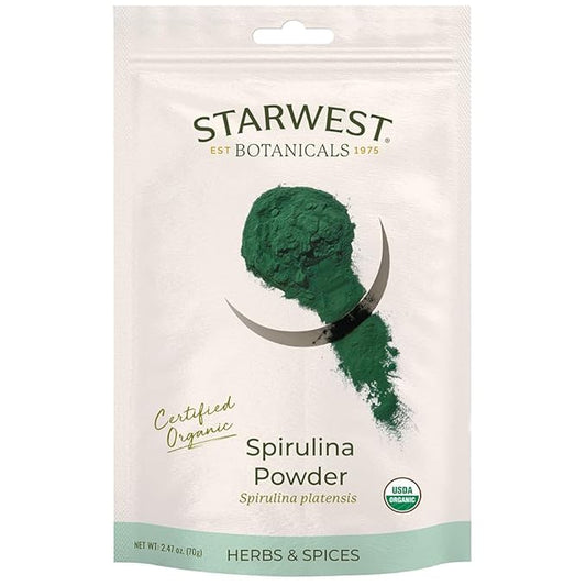 Starwest Botanicals Spirulina Powder Organic Eco-Friendly (2.47 oz)