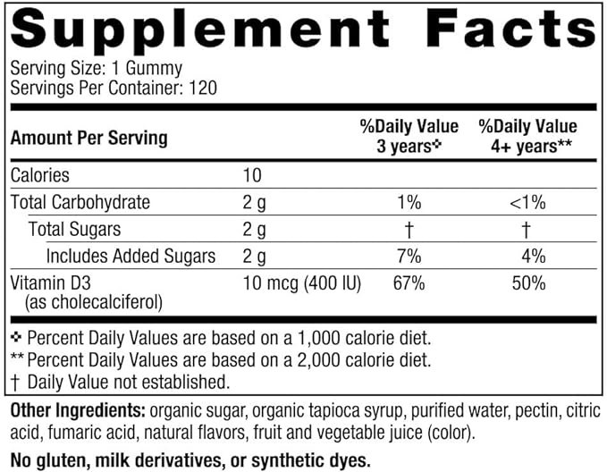 Nordic Naturals Vitamin D3 Gummies Kids, Wild Watermelon Splash - 120 Gummies - 400 IU Vitamin D3 - Bone Health, Healthy Immunity - Non-GMO, Vegetarian - 120 Servings