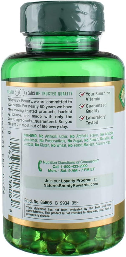 Nature's Bounty Vitamin D3-1000 IU, Rapid Release Softgels 250 ea (Pack of 2)