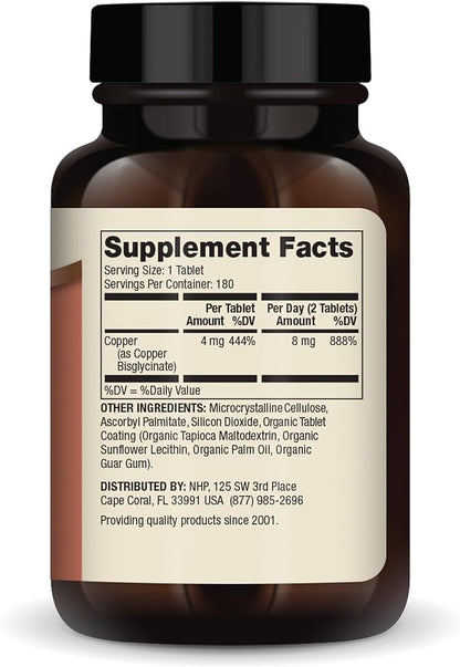 Dr. Mercola Copper Bisglycinate, 90 Servings (180 Tablets), Dietary Supplements, 8 mg Per Day, Mini Tabs, Supports Overall Health, Non GMO