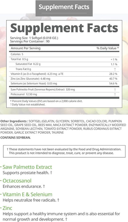 Atomy Saw Palmetto Multi-Complex Formula for Men's Health Dietary Supplement 90 softgels