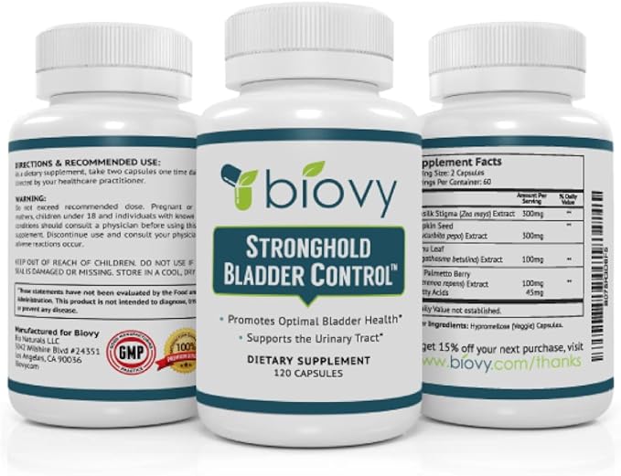 Stronghold Bladder Control - Bladder Control for Men - Bladder Control for Women - Natural Bladder Control Supplement - to Support Healthy Urinary Flow (Already Within Normal Ranges) - (120)