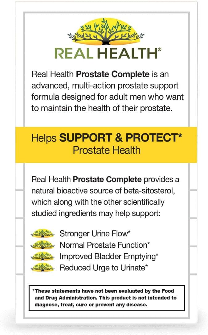 Real Health Prostate Complete - Prostate Supplements for Men, Prostate Health, Prostate Relief, Saw Palmetto for Men, Prostate Formula - 30 Count