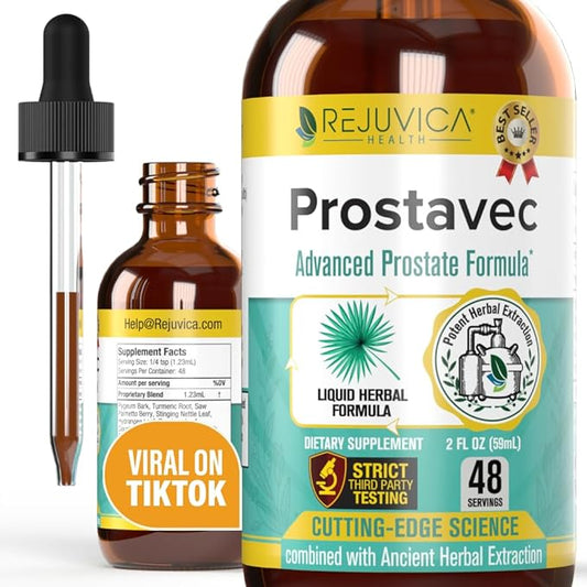 Prostavec - Advanced Prostate Support Supplement - Liquid Delivery for Better Absorption - Pygeum, Saw Palmetto, Stinging Nettle, Turmeric, Damiana & More!