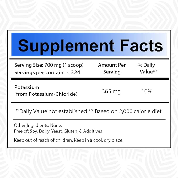 Source Nutrition Potassium Chloride Powder - Supports Hydration and Fluid Levels, Table Salt Substitute, Excellent Source of Potassium - KCL Supplement (8 oz.)