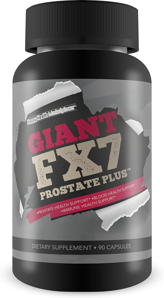 Giant FX7 Prostate Plus - Prostate Supplements for Prostate Support & Blood Flow Support - Support Energy & Endurance - Promote Healthy Prostate Function & Size - Male Prostate Support with Zinc