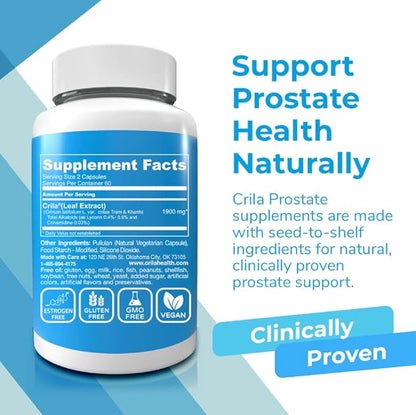 CRILA Saw Palmetto Alternative | Natural Crinum Latifolium Prostate Dietary Supplement I 2 Month Supply | Bladder Control Nighttime Prostate for Men*, Mens Sleep* | Patented Prostate Support