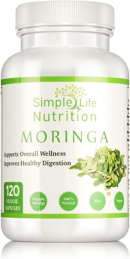 Organic Moringa Powder Capsules - Vegan Non GMO Oleifera Leaf Extract