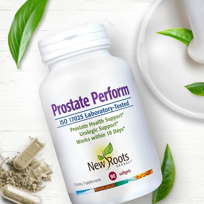 NEW ROOTS HERBAL Prostate Perform Supplement (60 Softgels) Saw Palmetto with Vitamins & Zinc | Relieves Weak Urine Flow | Incomplete Voiding | Frequent Daytime and Nighttime Urination