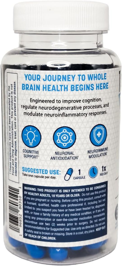 Complete Brain Supplement & Premium Nootropic (60 Capsules) - Supports Cognition, Regulates Neurodegeneration, Modulates Neuroimmunity - Phosphatidylserine, Resveratrol, Glutathione