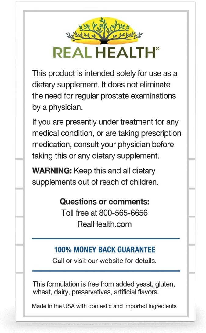 Real Health Prostate Complete - Prostate Supplements for Men, Prostate Health, Prostate Relief, Saw Palmetto for Men, Prostate Formula - 30 Count