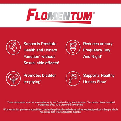 Flomentum® Saw Palmetto Oil Extract Prostate Supplement for Men - Healthy Urinary Flow & Urinary Function - Clinical Strength Saw Palmetto for Men - 320mg USP-Verified - Once Daily (180 Count)