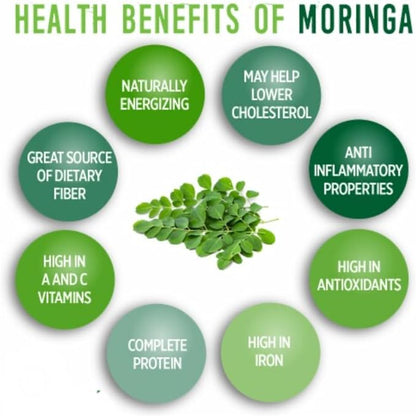 Moringa Leaf Powder Organic 32 Servings 8oz/225g / 7g Serving Green superfood. Food for The Modern Life. Amino acids.Live enzymes. Chlorophyll, Kosher,