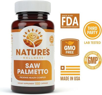 1000mg Saw Palmetto Prostate Supplement, Berry Power + Extract - Maximum Strength to Promote Prostate Heath, Reduce Frequent Urination and Block DHT Related Hair Loss Naturally |100 Caps