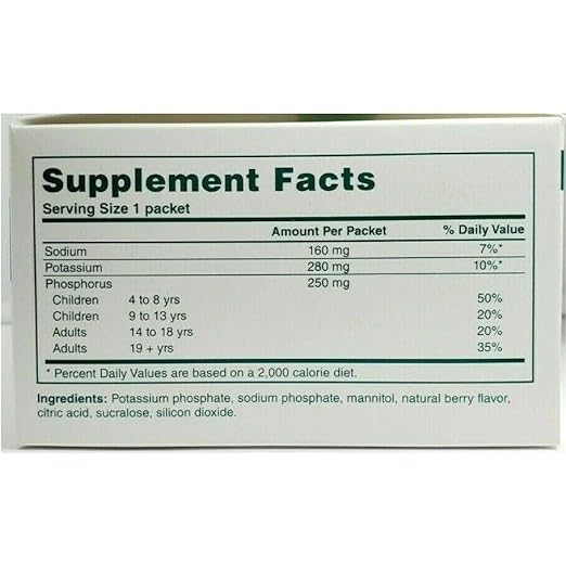 MCK27102700 - Phos-NaK Dietary Supplement Sodium / Potassium / Phosphorus 160 mg - 280 mg - 250 mg Unit Dose, Oral Powder Concentrate Packet Fruit Flavor