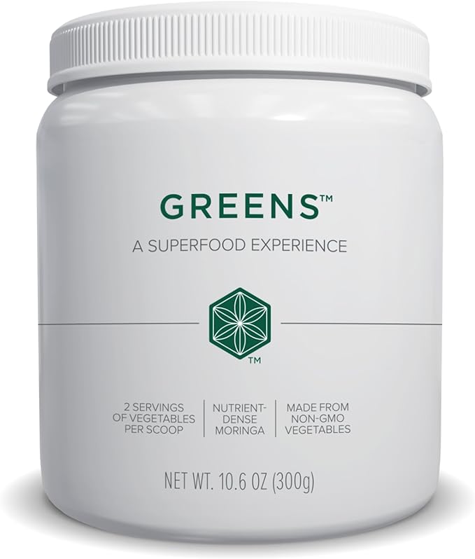 Isagenix Greens - 2 Servings of Vegetables Per Scoop - A Superfood Experience with Nutrient-Dense Moringa - 10.6 oz Canister - Fruit Flavor