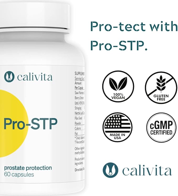 Pro-STP - Prostate Supplements for Men - Lycopene, Flaxseed Powder, Stinging Nettle Leaf, and Selenium Supplement - Saw Palmetto for Men - Hair, Bladder, and Prostate Protection - 60 Capsules