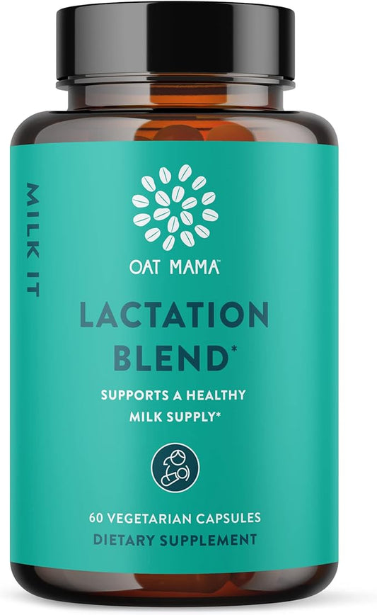 OAT MAMA Milk It Lactation Herbal Blend Breastfeeding Supplement for Postpartum Care, Lactation Supplement with Moringa Powder, 60 Capsules