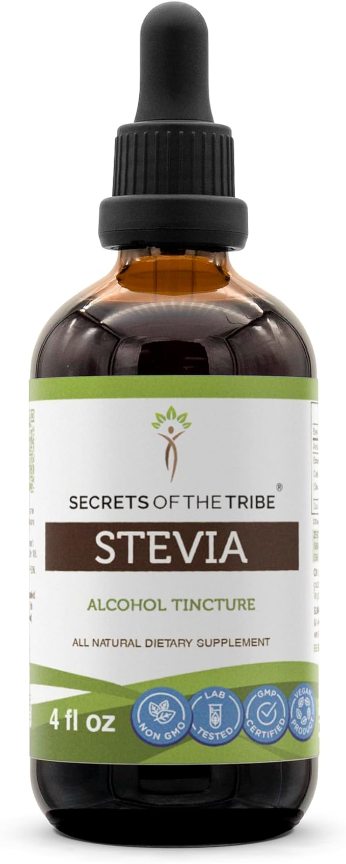 Stevia Alcohol Extract, High-Potency Herbal Drops, Tincture Made from Stevia (Stevia Rebaudiana) Dried Leaf 4 oz