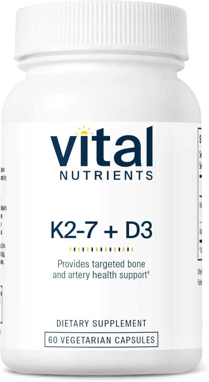 Vital Nutrients Vitamin D3 + K2 | 2000 IU | Vitamin D3 K2 Supplement | Vitamin D Complex for Healthy Calcium Levels, Muscle & Bone Health | Gluten, Dairy, Soy Free | 60 Capsules