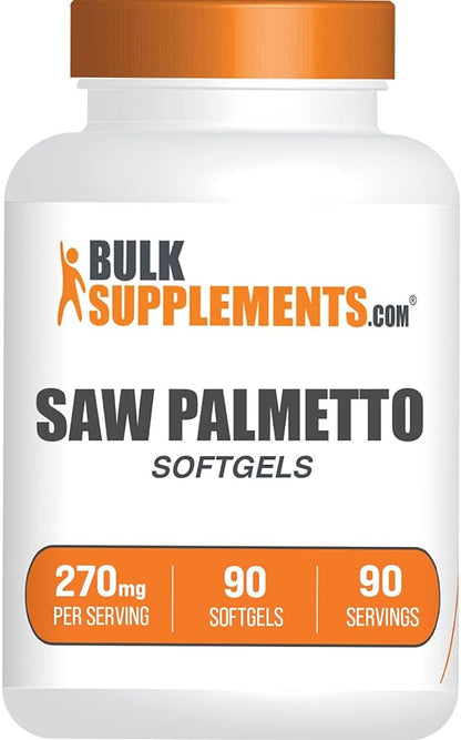 BulkSupplements.com Saw Palmetto Softgels - Saw Palmetto Extract - Saw Palmetto for Men - Saw Palmetto for Women - 1 Saw Palmetto 270 mg Softgels per Serving - 90-Day Supply (90 Softgels)