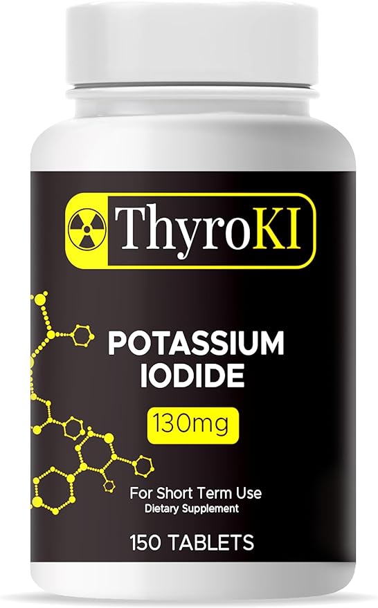 Potassium Iodide Tablets 130 mg (150 Tablets) Thyroid Support Fast Dissolving Tablets | Potassium Iodine Pills YODO Naciente | Emergency Survival Iodine Dietary Supplement | KI Pills Non-GMO