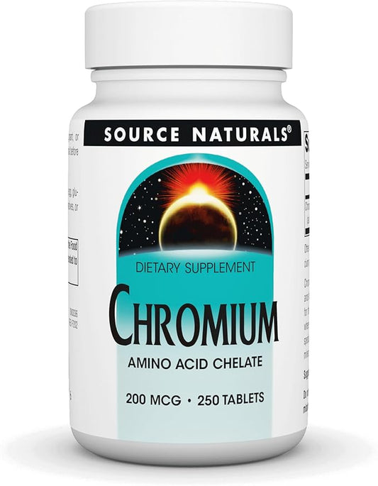 Source Naturals Chromium, Amino Acid Chelate - Dietary Supplement - 250 Tablets