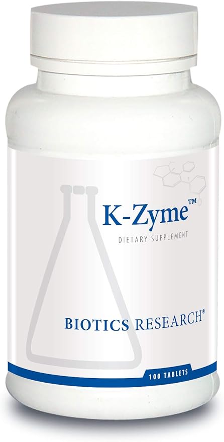 Biotics Research K Zym Potassium, 99 milligrams, Supports Cardiovascular Function, Electrolyte Balance, Nerve Transmission, Muscle Activity, Superoxide Dismutase, Catalase.1 Tablets