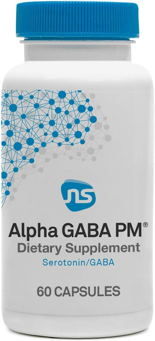 NeuroScience Alpha GABA PM for Sleep - Valerian Root, 5 HTP & L Theanine Supplement with Melatonin 3mg - Help Calm Overactive Minds & Racing Thoughts - High Dose L-Theanine 400mg (60 Capsules)