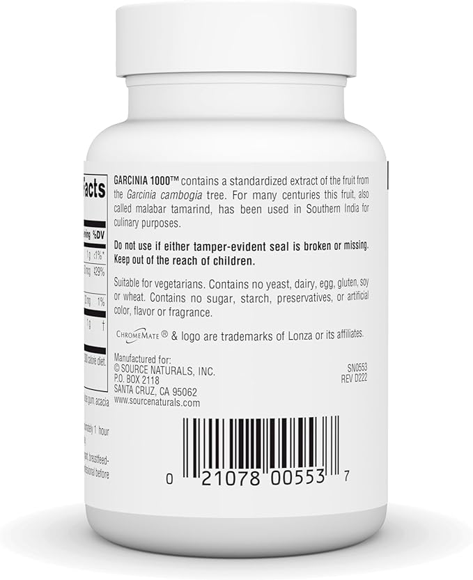 Source Naturals Garcinia Garcinia Cambogia Extract, 1,000 MG- 42 Tablets