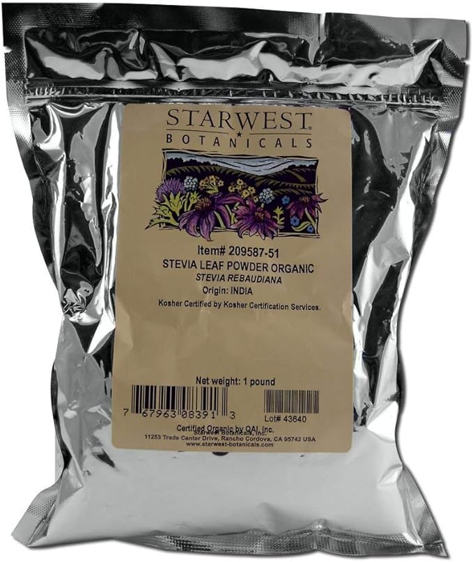 Starwest Botanicals Stevia Leaf Powder Organic Medicinal and Botanical Herbs