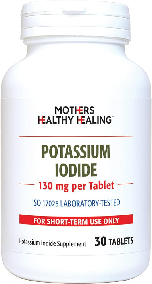 Potassium Iodide 130 mg KI Supplement | 30 Tablets for Thyroid Support | Iodine - YODO Naciente