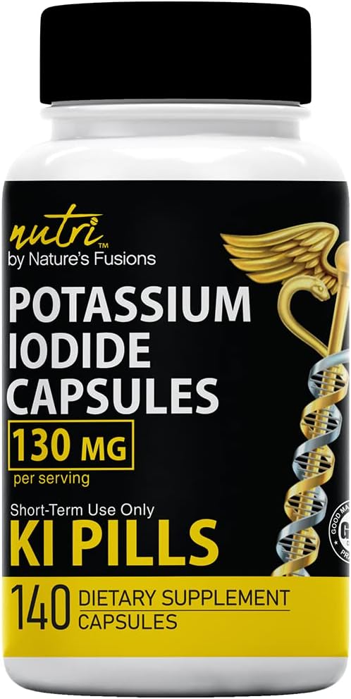 Potassium Iodide Capsules 130 mg - (140 Capsules) EXP 10/2032 - Ki Pills Potassium Iodine Tablets 130 mg - Potassium Iodide Tablets YODO Naciente