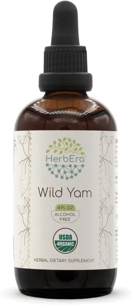 Wild Yam B120 USDA Organic Tincture | Alcohol-Free Extract, High-Potency Herbal Drops | Certified Organic Wild Yam (Dioscorea Villosa) Dried Root (4 oz)