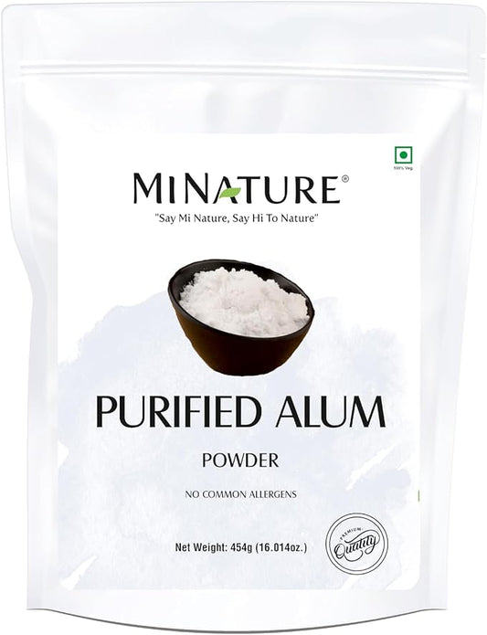 Purified Alum Powder (phitkari) by mi Nature | Cruelty Free (454 gm/16oz) | 100% Only Alum Powder | Nothing Added