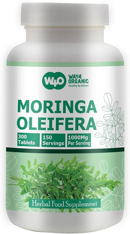 Moringa Leaf Powder Capsules (Tablets) - 300 Pills, 150 Servings, 1000 mg (1 Pack)