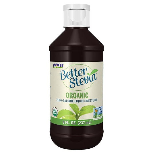 NOW Foods BetterStevia Organic Zero-Calorie Liquid Sweetener, Keto Friendly, Suitable for Diabetics, No Erythritol, 8-Ounce