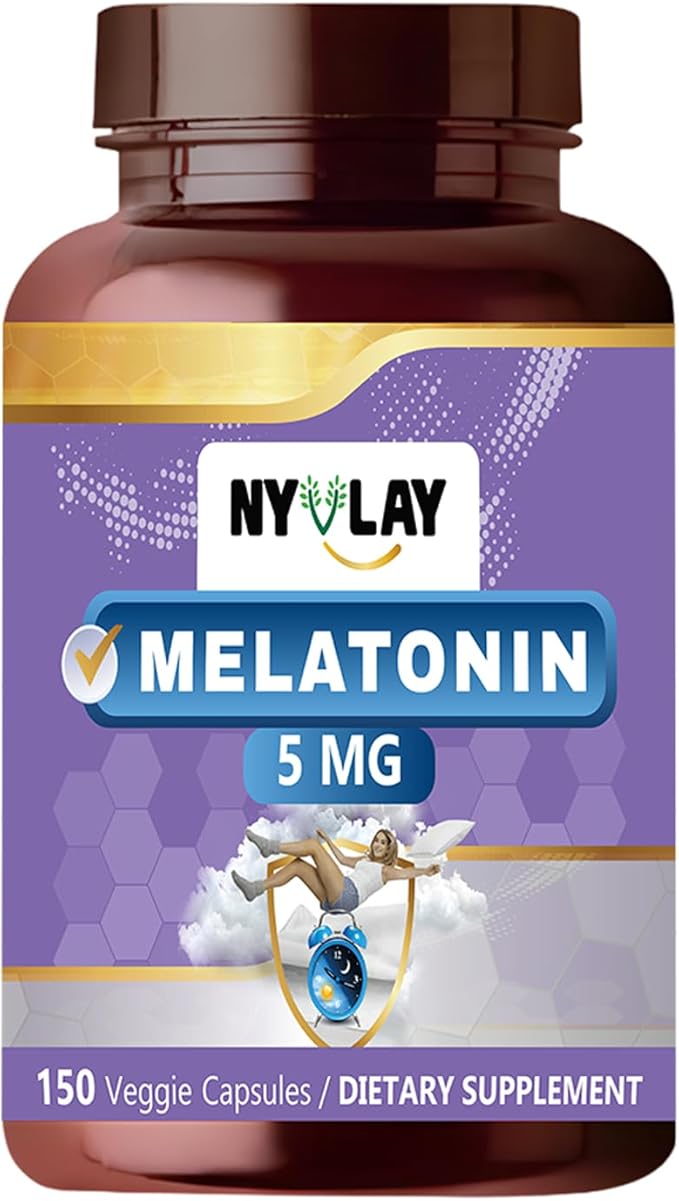 Melatonin 5 MG 150 Capsules | Dietary Supplement | Extra Strength Natural Formulation | Support Strength & Energy