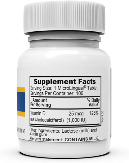 Superior Source Vitamin D3 1000 IU, Quick Dissolve MicroLingual Tablets, 100 Count, Helps Promote Strong Bones and Teeth, Immune Support, Helps Maintain Healthy Muscle Function, Non-GMO