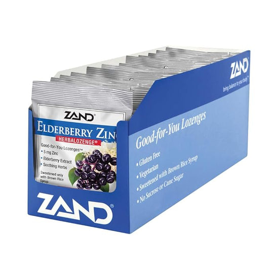 Zand Immunity Elderberry Zinc Throat Drops | Soothing Immune Support | No Cane Sugar, Corn Syrup | 3 Bags, 45 Lozenges