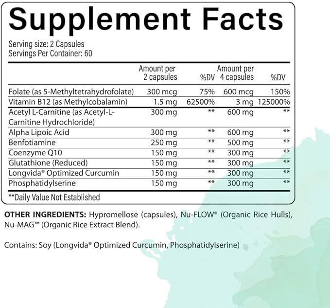 Premium Nerve Support - Nerve Supplement with Coenzyme Q10, Vitamin B Complex, Alpha Lipoic Acid 300mg - 120 Capsules