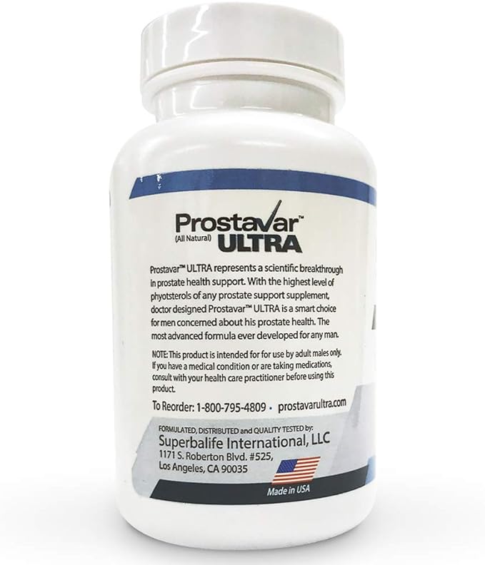 1 Bottle New Improve From Maker of Original Prostavar Ultra Prostate Support 625mg 90% Beta-Sitosterol & 320mg Saw Palmetto + Grape Seed Extract