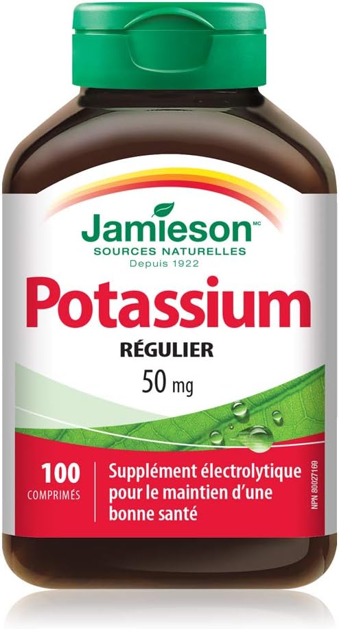 Jamieson Potassium 50 mg, 100 tablets