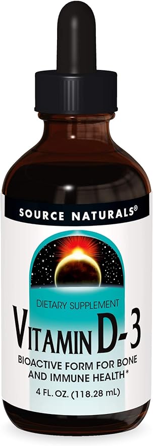 Source Naturals Vitamin D-3 Liquid Drops 2000 iu Supports Bone & Immune Health - 4 Fluid oz