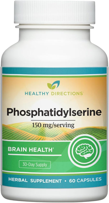 Healthy Directions Phosphatidylserine Supplement—150 mg/Serving, 60 Vegan Capsules for Cognitive Health, Brain Function, and Healthy Memory (30-Day Supply)