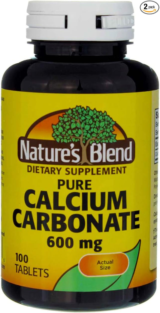 Nature`s Blend Calcium Carbonate 600mg Tablets 100 ct (pack of 2)