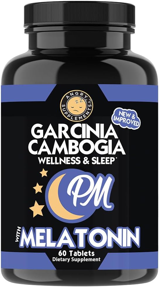 Garcinia Cambogia PM Weight Loss Sleep, All Natural Supplement w/Valerian Root & Melatonin to Help Burn Fat Overnight, Night Time Appetite Suppressant, Vegetarian Formula (1-Bottle)