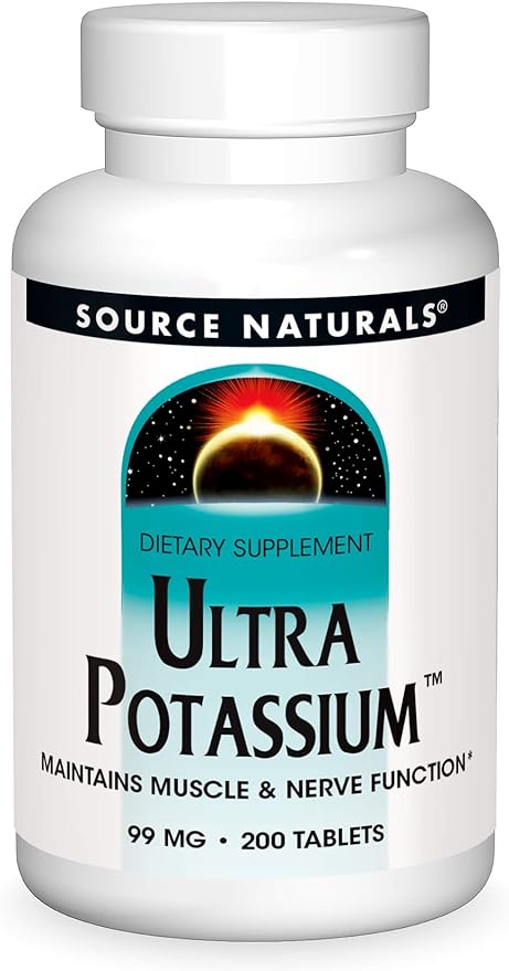 Source Naturals Ultra Potassium 99 mg Maintains Muscle & Nerve Function - Dietary Supplement - 200 Tablets